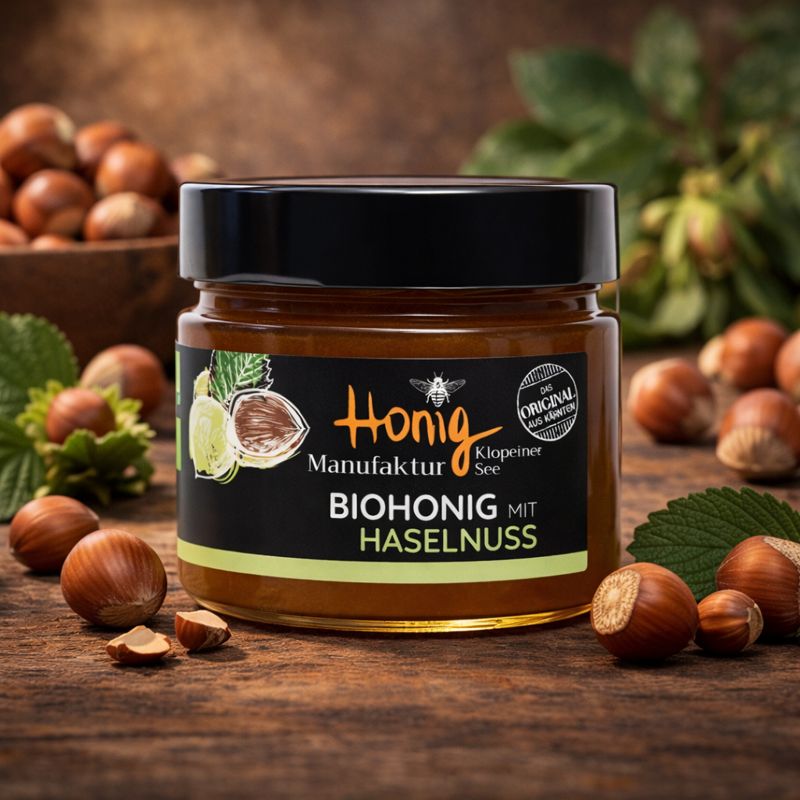 Biohonig mit Haselnuss Cremeaufstrich 20% | 250 gramm