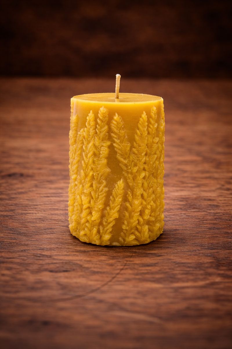Bienenwachskerze mit Ähren